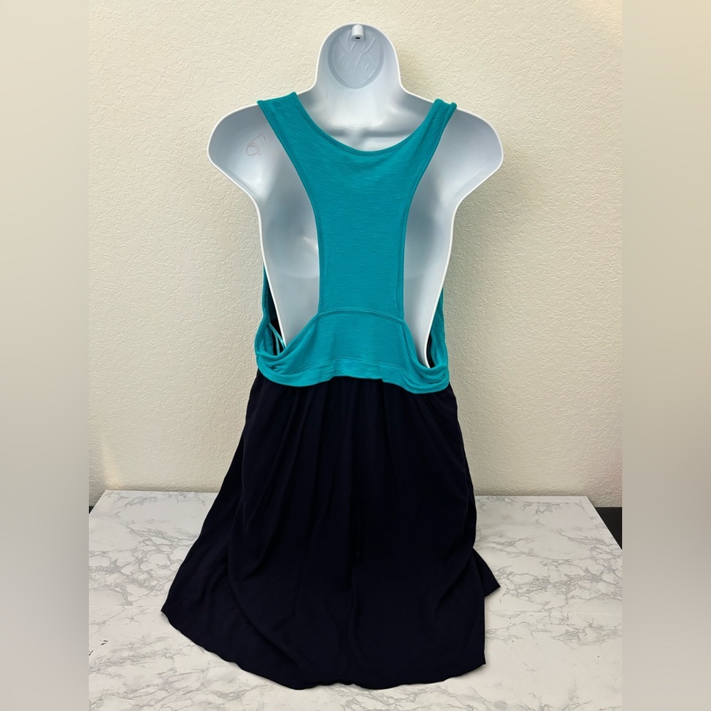 Cynthia Rowley Tank Dress Womens XL Teal Black Colorblock Sleeveless Pullover - Picture 3 of 5